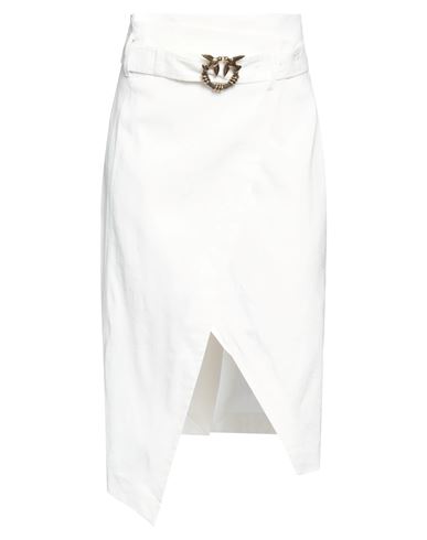 Pinko Woman Midi Skirt White Size 6 Linen, Viscose, Elastane