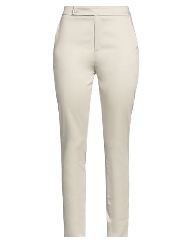 Eleonora Stasi Woman Pants Beige Size 12 Cotton, Elastane In White