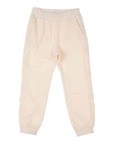 Ermanno Scervino Junior Babies'  Toddler Girl Pants Ivory Size 4 Cotton, Elastane, Polyester, Polyacrylic, Wo In White