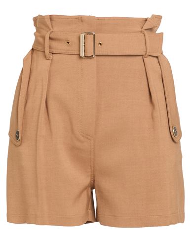 Elisabetta Franchi Woman Shorts & Bermuda Shorts Camel Size 4 Viscose, Virgin Wool, Elastane In Beige