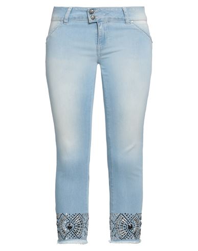 Met Jeans Woman Denim Cropped Blue Size 28 Cotton, Elastane