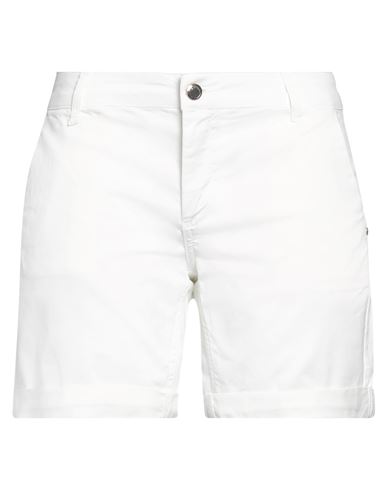 Relish Woman Shorts & Bermuda Shorts White Size 24 Cotton, Elastane