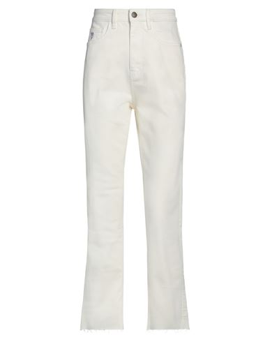 Desigual Woman Jeans Cream Size 10 Cotton, Elastane In White