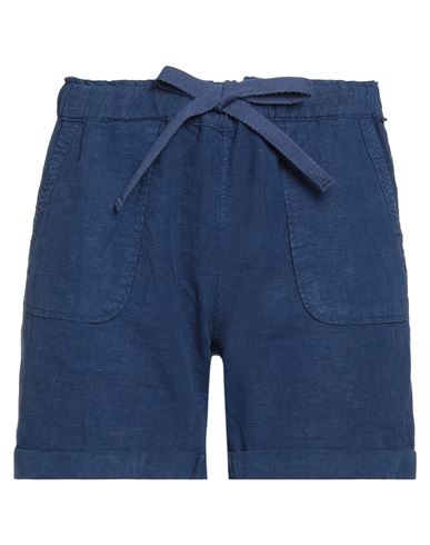 Napapijri Woman Shorts & Bermuda Shorts Blue Size S Linen, Viscose