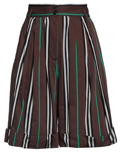 Shop Alysi Woman Shorts & Bermuda Shorts Cocoa Size 2 Viscose, Cotton, Acetate In Brown