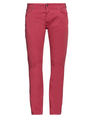 Hackett Man Pants Coral Size 30 Cotton, Elastane In Red