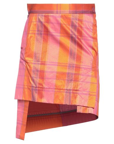 Vivienne Westwood Woman Mini Skirt Orange Size 4 Polyester, Cotton, Metallic Polyester
