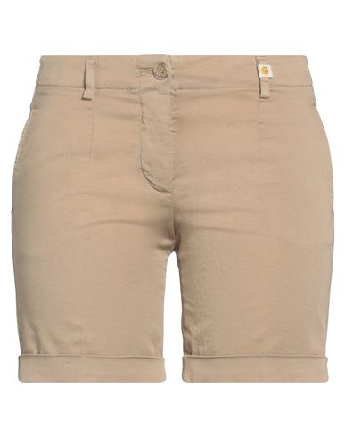 Teleria Zed Woman Shorts & Bermuda Shorts Sand Size 26 Cotton, Elastomultiester, Viscose, Elastane In Beige
