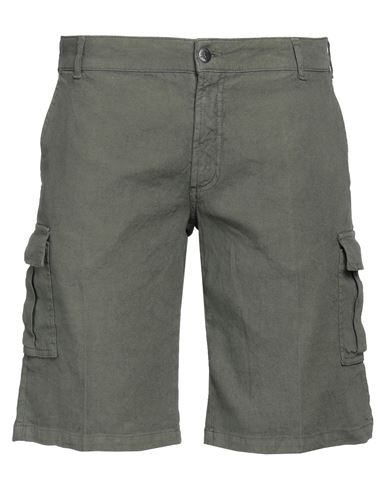 Coroglio By Entre Amis Man Shorts & Bermuda Shorts Military Green Size 40 Linen, Cotton, Elastane