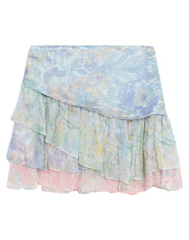 Loveshackfancy Woman Mini Skirt Sky Blue Size 00 Viscose