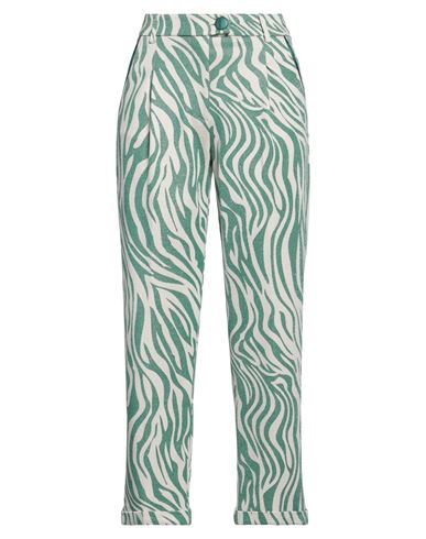 Silvian Heach Woman Pants Green Size 10 Viscose, Lurex, Polyester, Elastane