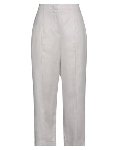 Emporio Armani Woman Pants Light Grey Size 6 Linen
