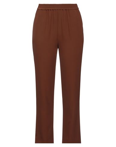 Suoli Woman Pants Brown Size 6 Polyester, Elastane