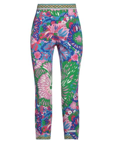Dolce & Gabbana Woman Cropped Pants Blue Size 10 Silk, Elastane In Blue
