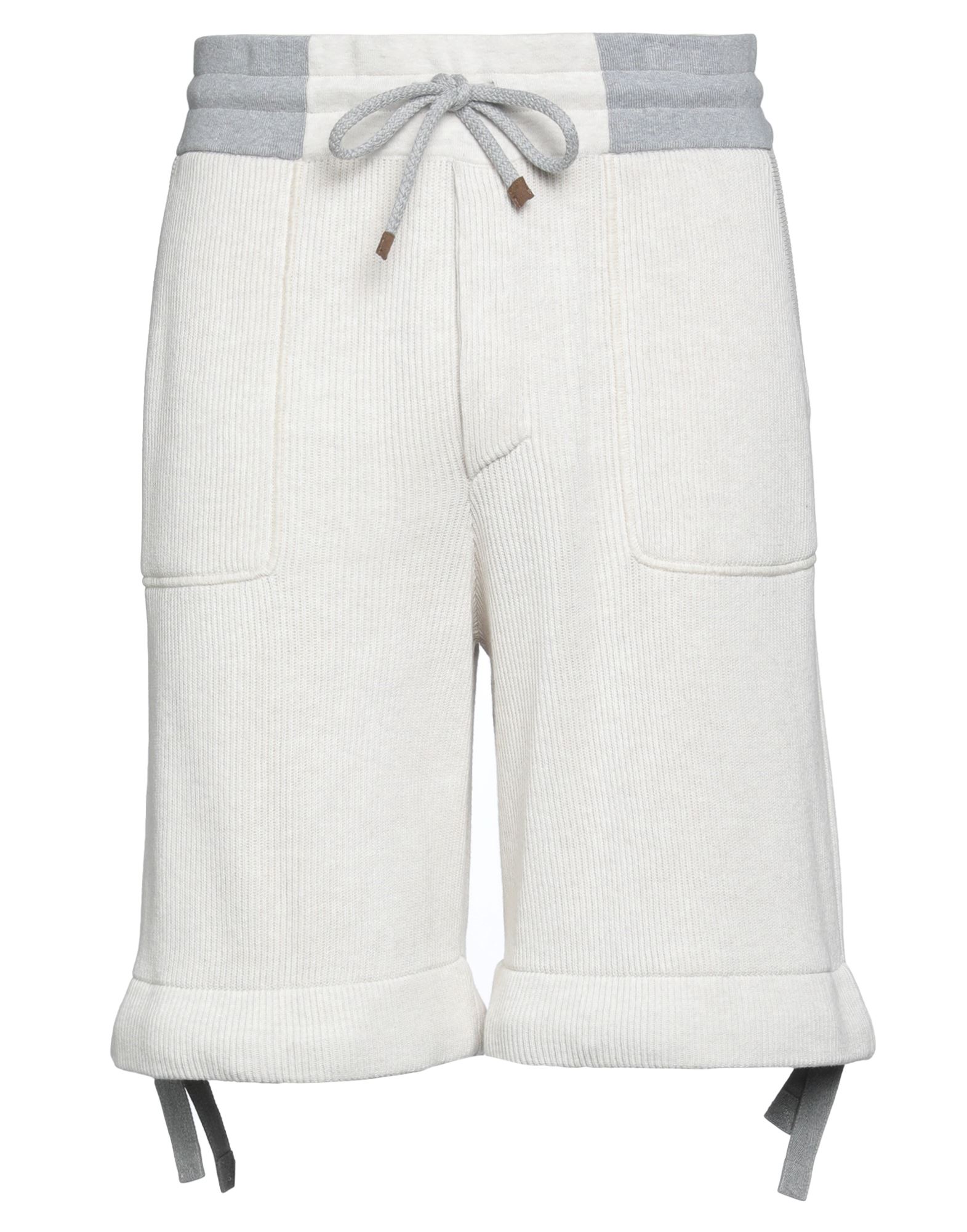Brunello Cucinelli Man Shorts & Bermuda Shorts Ivory Size Xl Cotton In Ivory