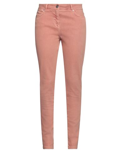 Barbour Woman Denim Pants Salmon Pink Size 10 Cotton, Elastane
