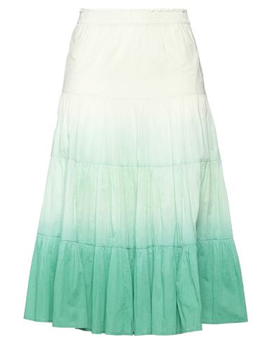 Seventy Sergio Tegon Woman Midi Skirt Light Green Size 2 Cotton