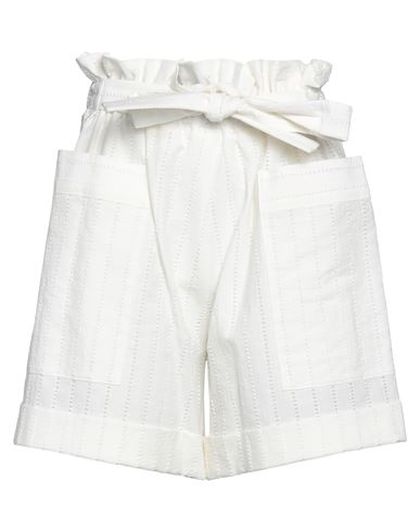 Piazza Sempione Woman Shorts & Bermuda Shorts Ivory Size 8 Cotton, Polyamide In White