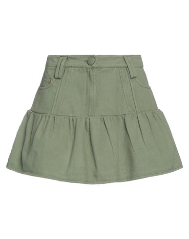 Loveshackfancy Woman Mini Skirt Military Green Size 2 Cotton
