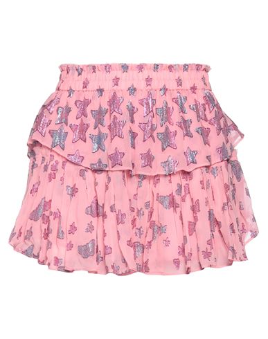 Loveshackfancy Woman Mini Skirt Pink Size Xxs Silk, Metallic Fiber
