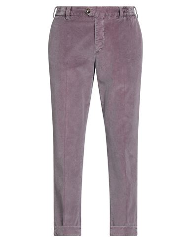 Pt Torino Man Pants Mauve Size 36 Cotton, Lyocell, Elastane In Purple