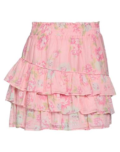 Loveshackfancy Woman Mini Skirt Pink Size L Cotton, Silk
