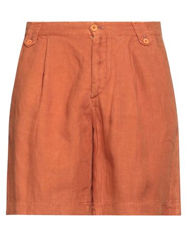 Costumein Man Shorts & Bermuda Shorts Rust Size 32 Linen In Red