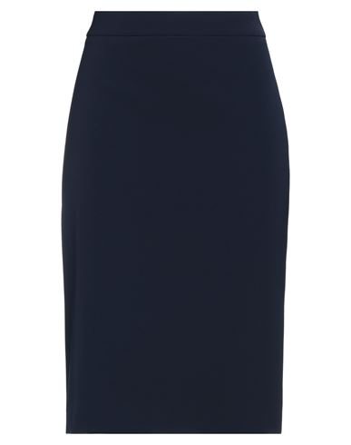 Boutique Moschino Woman Midi Skirt Midnight Blue Size 12 Polyester, Elastane