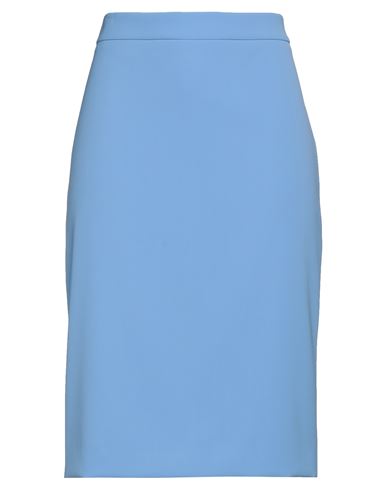 Boutique Moschino Woman Midi Skirt Light Blue Size 12 Polyester, Elastane