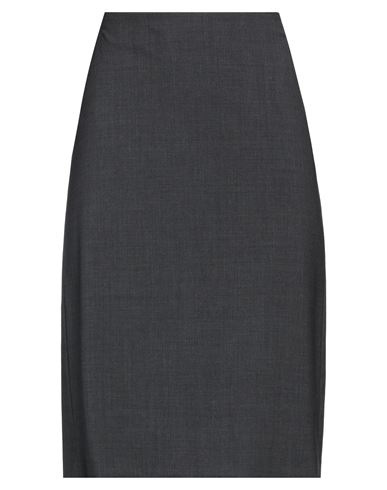 Theory Woman Midi Skirt Grey Size 10 Wool, Elastane