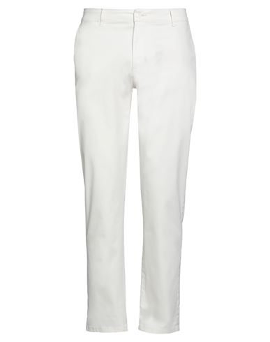 Stilosophy Man Pants Cream Size 38 Cotton, Elastane In White