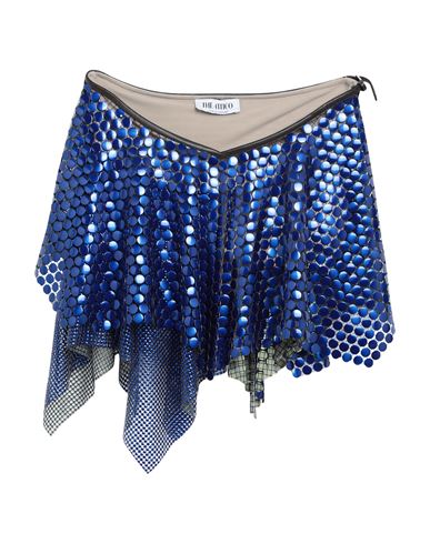 ATTICO THE ATTICO WOMAN MINI SKIRT BLUE SIZE 4 ALUMINUM, POLYESTER, POLYURETHANE, POLYAMIDE