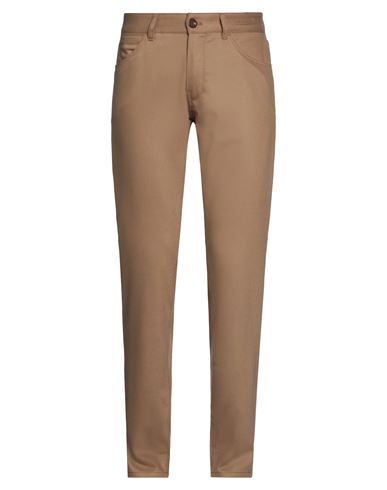 Pt Torino Man Pants Camel Size 34 Virgin Wool, Elastane In Beige