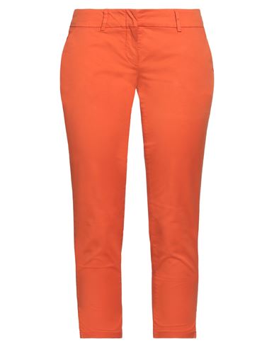 Siviglia Woman Cropped Pants Orange Size 32 Cotton, Elastane
