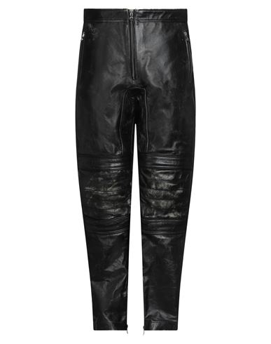 Diesel Man Pants Black Size 36 Bovine Leather
