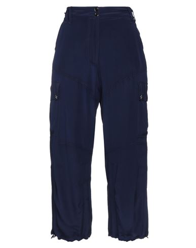 Fayҫal Amor Woman Cropped Pants Navy Blue Size 4 Silk