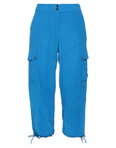 Fayҫal Amor Woman Cropped Pants Azure Size 4 Silk In Blue