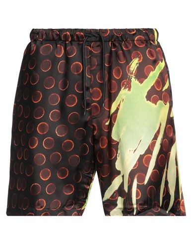 Shop Dries Van Noten Man Shorts & Bermuda Shorts Dark Brown Size 34 Viscose
