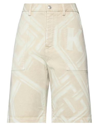 Koché Woman Shorts & Bermuda Shorts Beige Size M Cotton, Elastane, Polyester, Ovine Leather