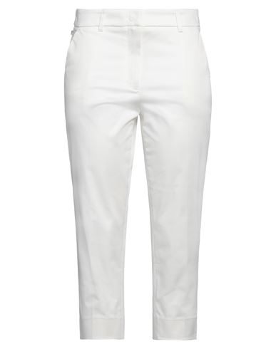 Trussardi Woman Cropped Pants White Size 8 Cotton, Elastane
