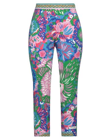 Dolce & Gabbana Woman Cropped Pants Blue Size 10 Silk, Elastane In Pink