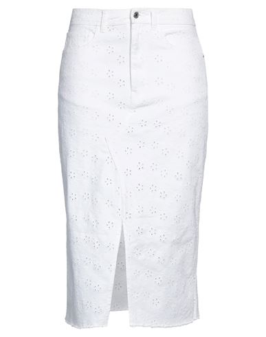 Guess Woman Denim Skirt White Size 27 Cotton, Elastane
