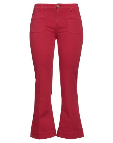 Shop The Seafarer Woman Pants Red Size 29 Cotton, Elastane
