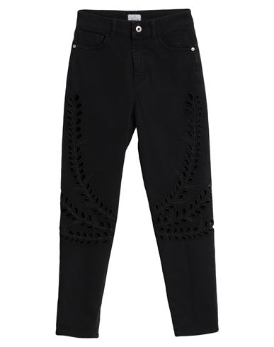 Berna Woman Jeans Black Size 2 Cotton, Elastane