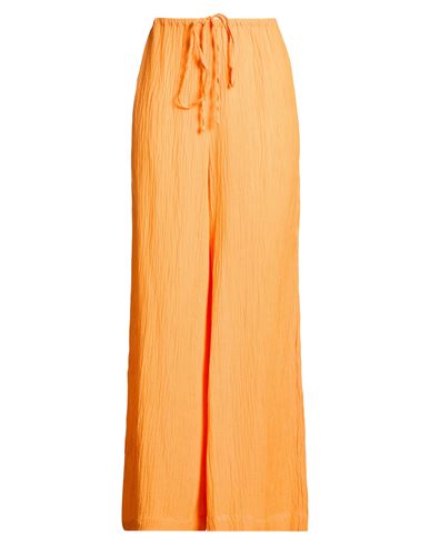 Faithfull Rupina Pants Woman Pants Orange Size 10 Linen, Rayon In Pattern
