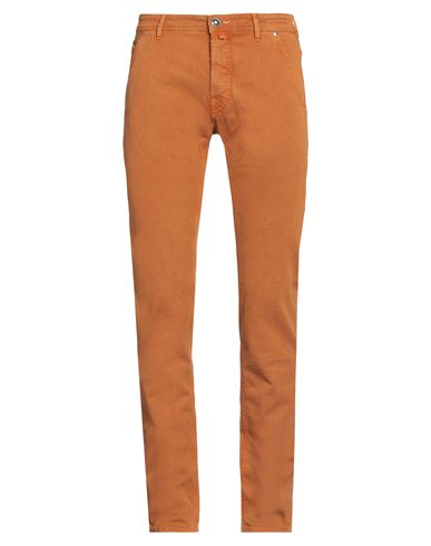 JACOB COHЁN JACOB COHЁN MAN PANTS ORANGE SIZE 32 COTTON, ELASTANE