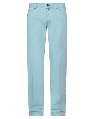 Jacob Cohёn Man Pants Sky Blue Size 36 Cotton