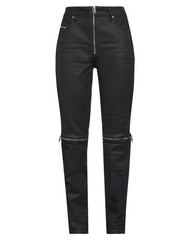 Diesel Woman Jeans Black Size 23 Cotton, Lyocell, Elastane, Cow Leather