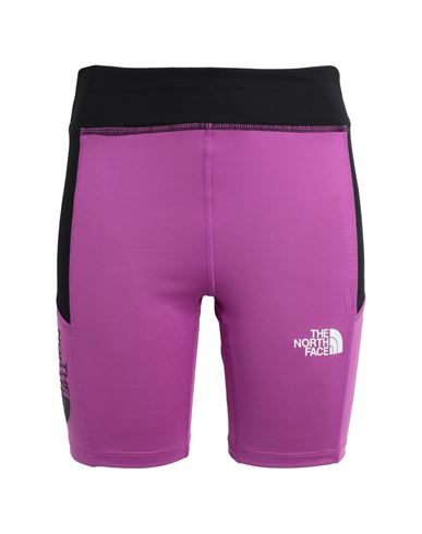 THE NORTH FACE THE NORTH FACE W POLY KNIT SHORTS - EXTREME WOMAN LEGGINGS MAGENTA SIZE L POLYESTER, ELASTANE
