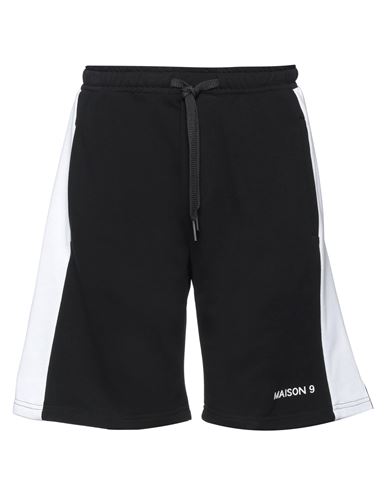 Maison 9 Paris Man Shorts & Bermuda Shorts Black Size Xl Cotton, Elastane